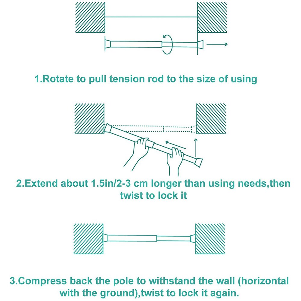 Pugno di Trasporto Multifunzionale Telescopica Regolabile Aste Tenda Della Doccia Allungabile Gancio Tensione Palo Telescopico telecamera Da Letto Bagno