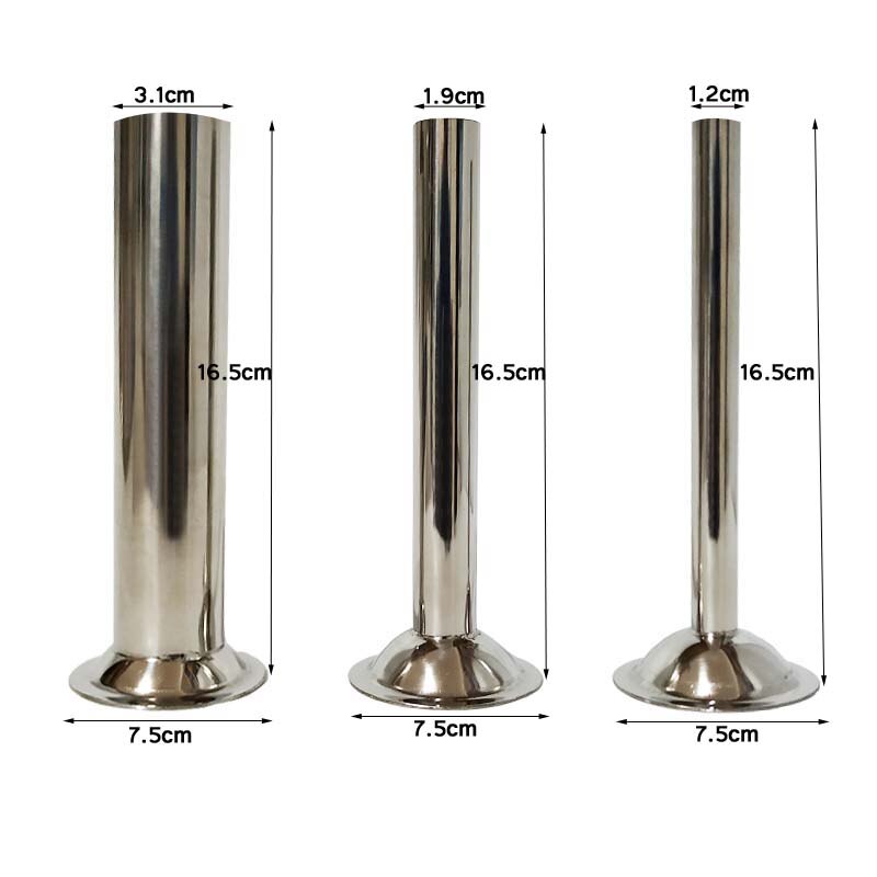 3pc/ set livsmedelsklassat rostfritt stål handgjorda korvrör 7.5/5.7cm bas köttkvarn fyllning köttrör korvfyllning