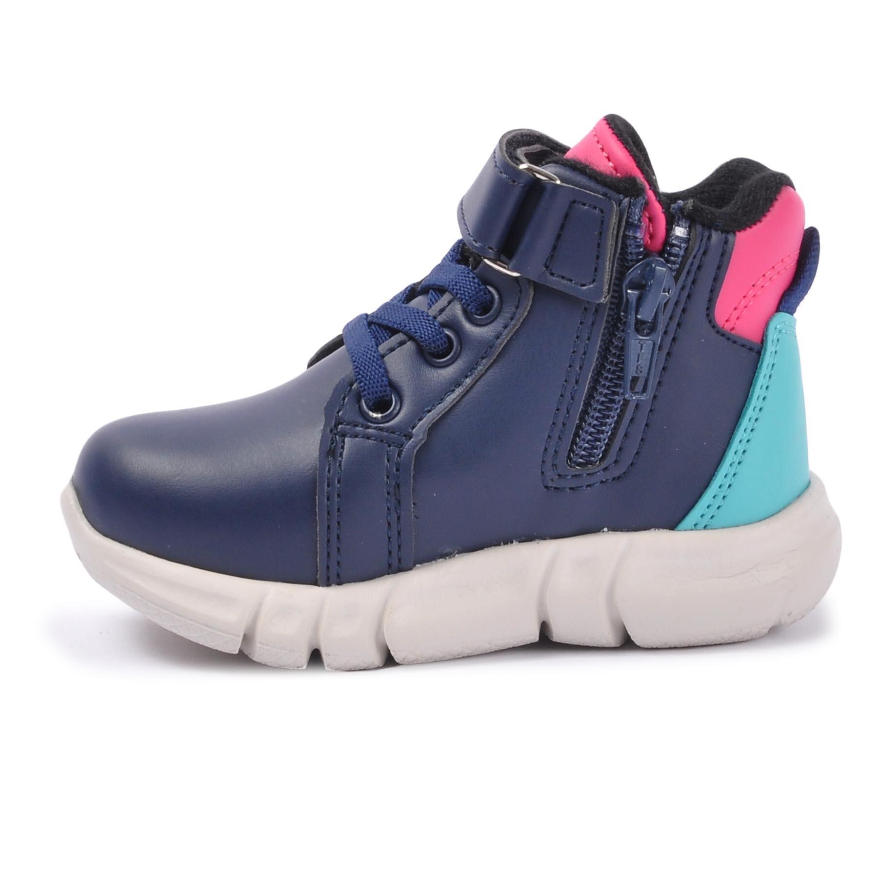 Cool Hira Marineblauw-Fuchsia Meisje Baby Laarzen