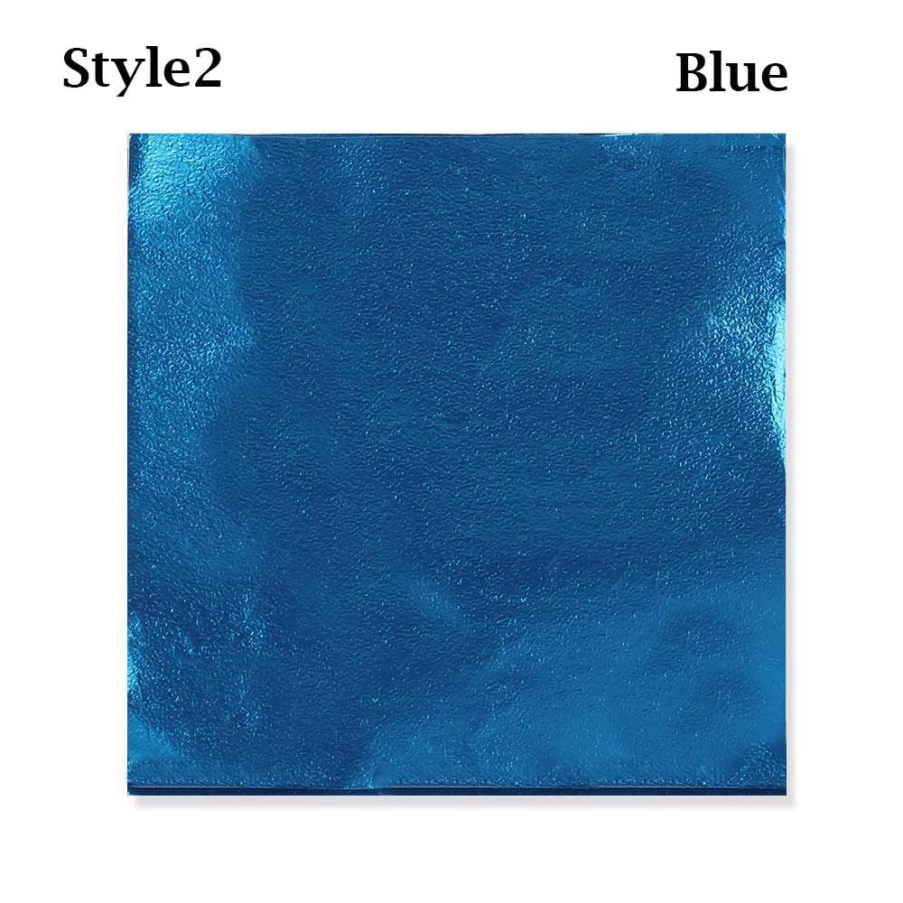 100 Stuks Diy Metalen Embossing Kleur Tin Voedsel Bakdecoratie Inpakpapier Snoep Chocolade Aluminiumfolie Pakket Papier: Licht Groen