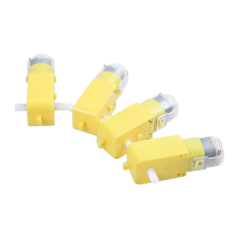 4 pcs for arduino smart car robot plastic tire wheel with  dc 3-6v gear motor