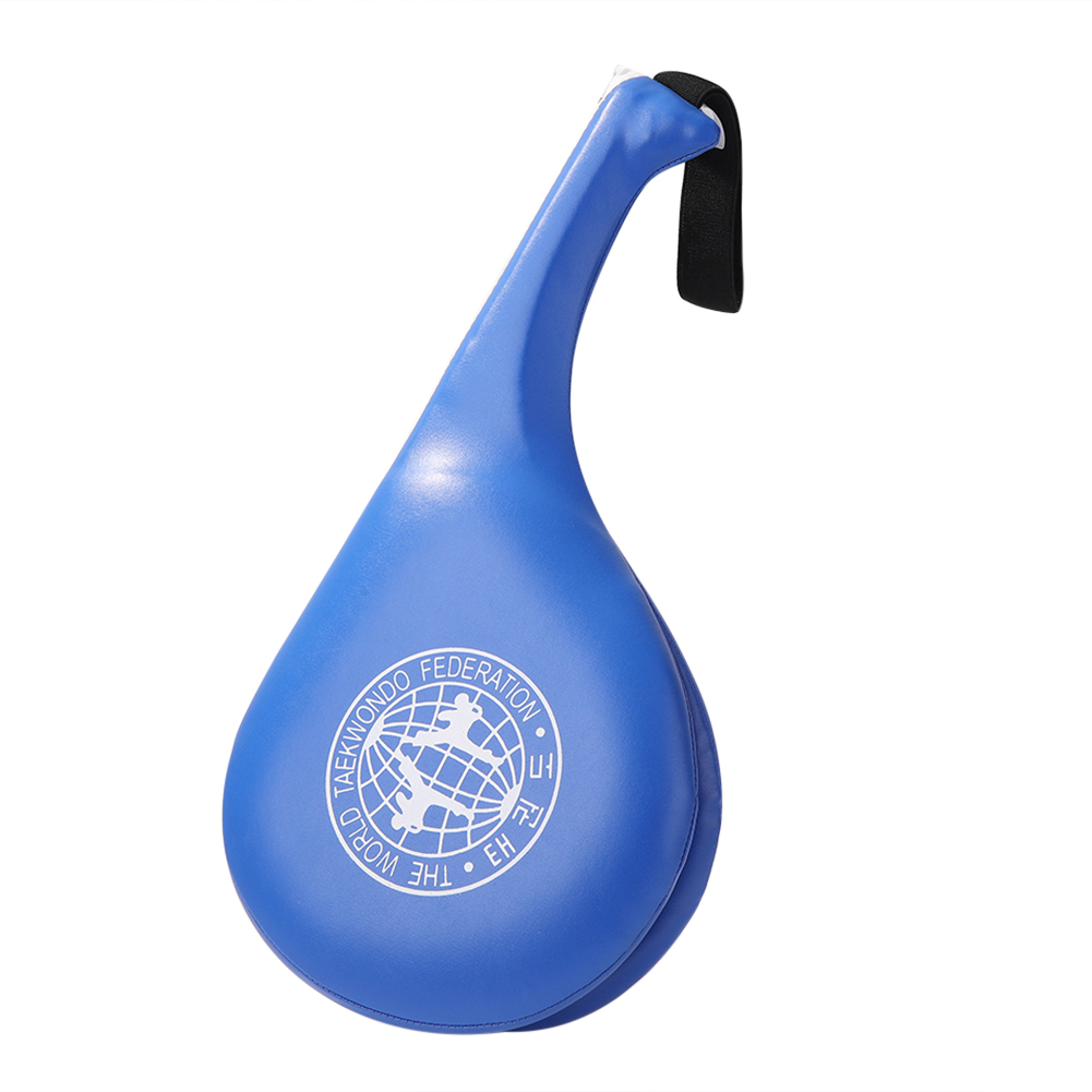 Almohadillas para patadas de taekwondo, almohadilla duradera para los pies, bolsa de entrenamiento, para golpear con la mano, para niños y adultos: Blue White