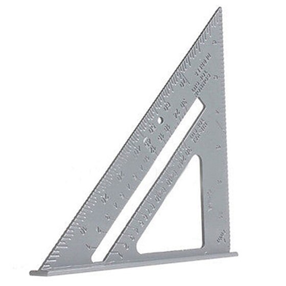 PPYY -185*185*260mm Speed Square Protractor Miter Framing Measurement Ruler For Carpenter Silver