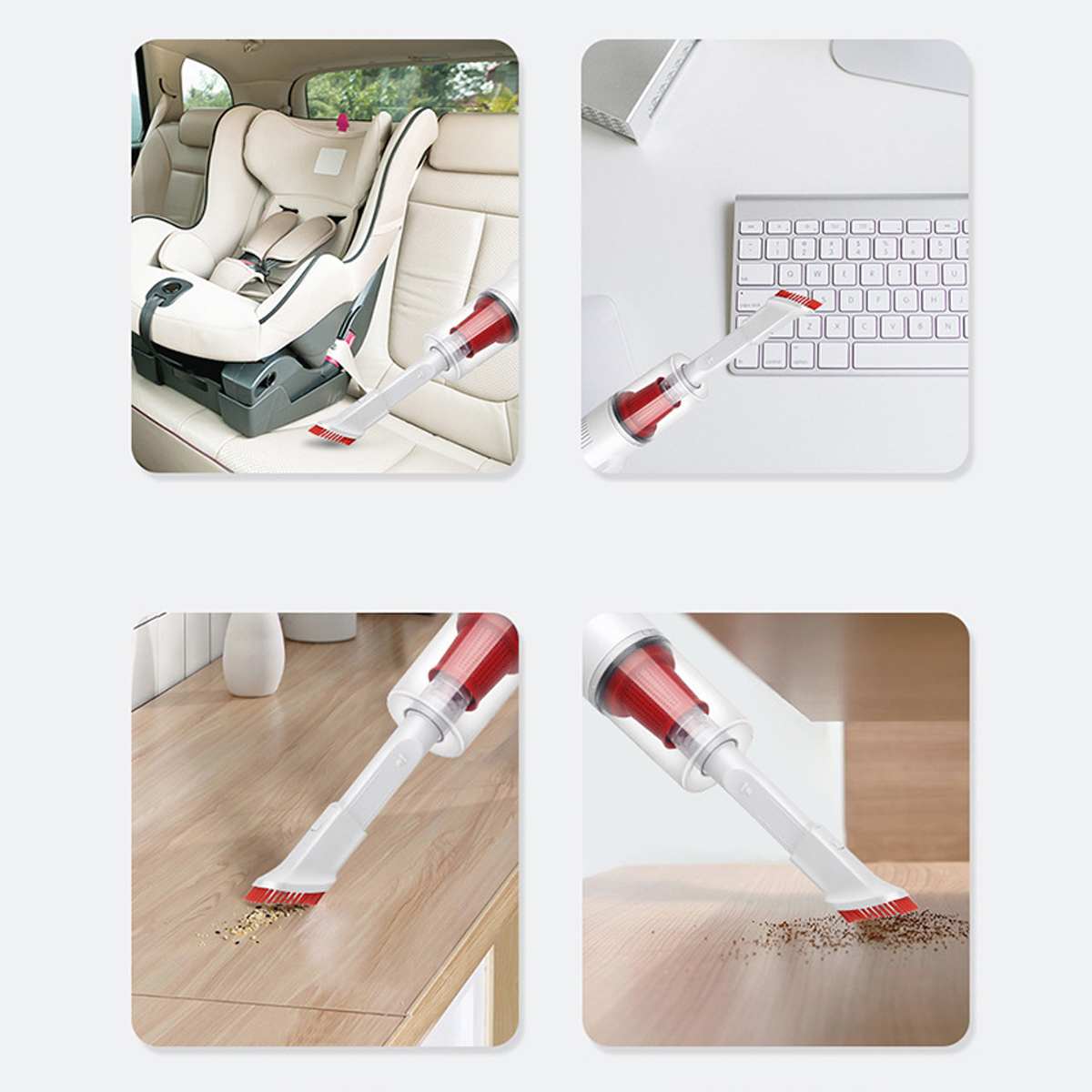 14000PA 700W 2-in-1 Handheld Wired Vacuum Cleaner EU Plug Portable Multifunction Mite Removal Machine Red Wall - mounted Cleaner