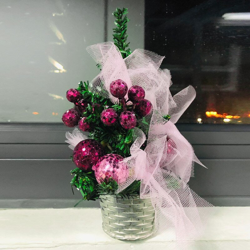 Simulation Christmas Tree 60cm/120mPVC Pine Needle Christmas Tree Pink Green Christmas Party Home Decora Accessories Set: 20cm
