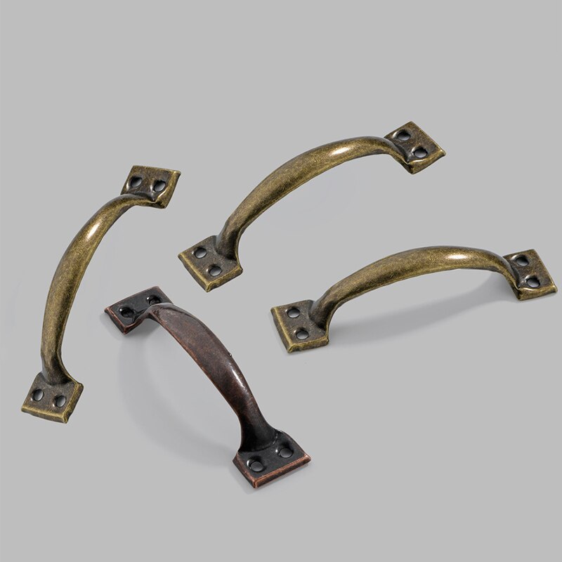 Poignées de porte Vintage 5 pièces/ensemble boutons antiques poignées en Bronze pour armoires de porte de cuisine