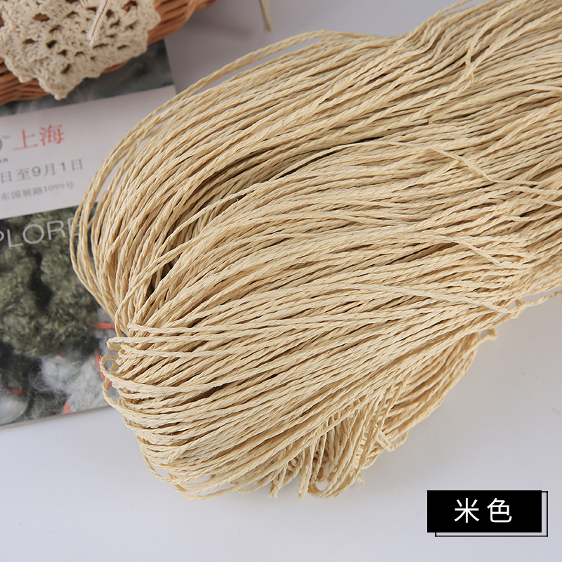 Sommerhue garn garn til strik 500 g/ lot raffia halmgarn hæklegarn til håndlavede hatte kurve håndværk: B