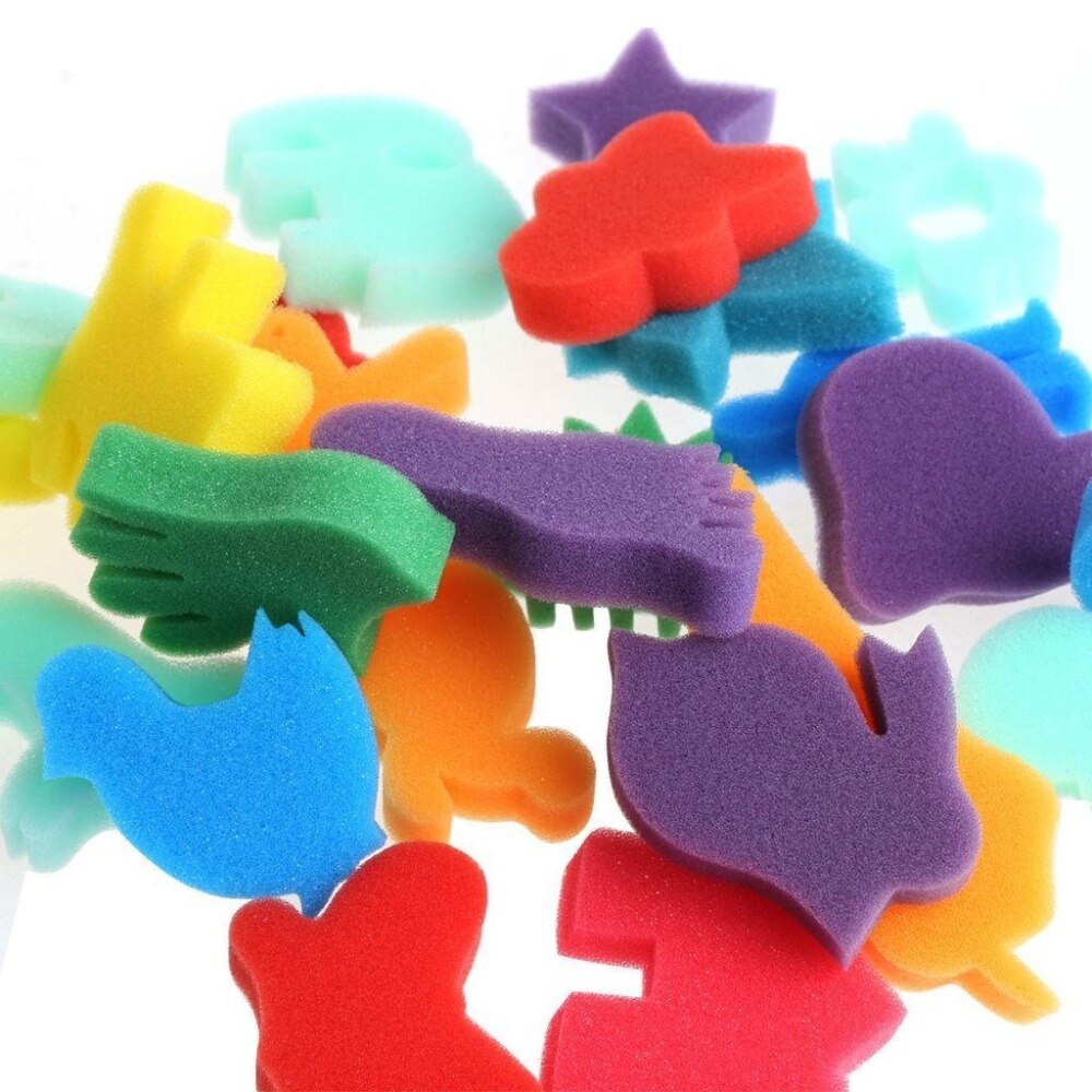 24pcs Sponge Children Kids Art Craft Painting Set Home Education School DIY Craft Toys