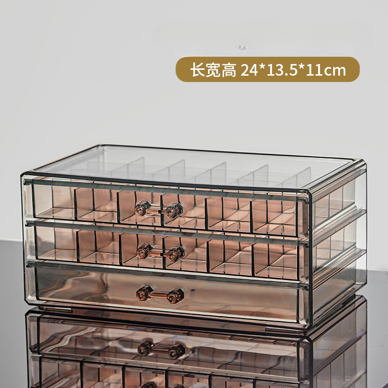 Styl szuflady Przezroczyste pudełko na biżuterię Duża pojemność Pierścionek Kolczyk Naszyjnik Akrylowe pudełko robić sortowania biżuterii Organizer pudełka na biżuterię: czarny