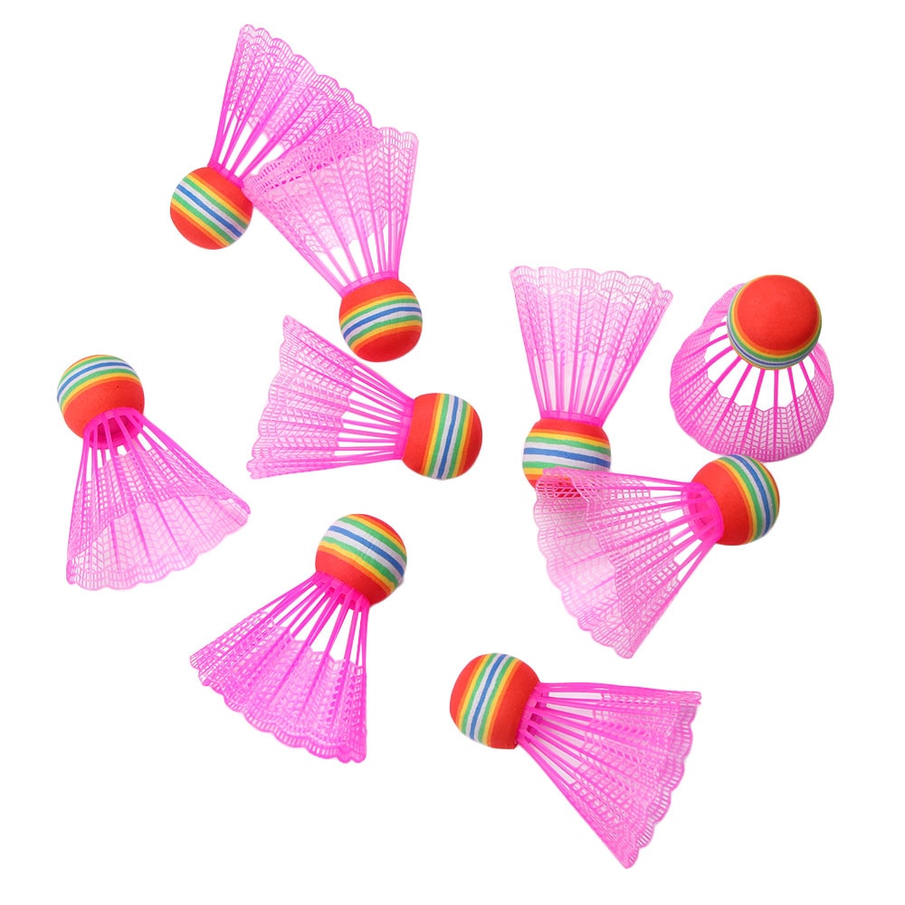 10 stk badminton eva regnbue bold hoved nylon badminton fjer til spil sport underholdning med gennemsigtig tønde