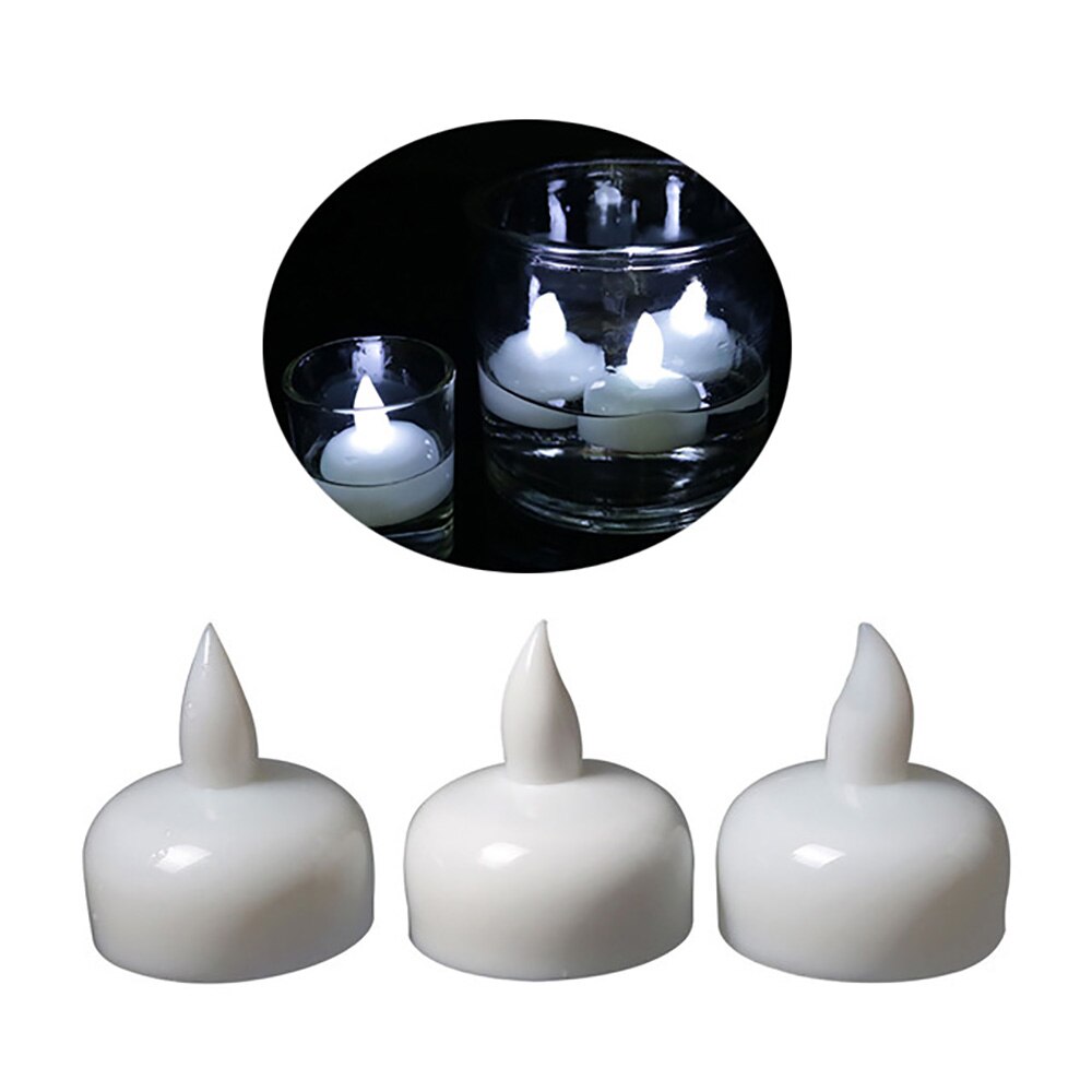 12pcs Waterproof Small LED Floating Candles Wedding Party Candle Lamp for Bath: White