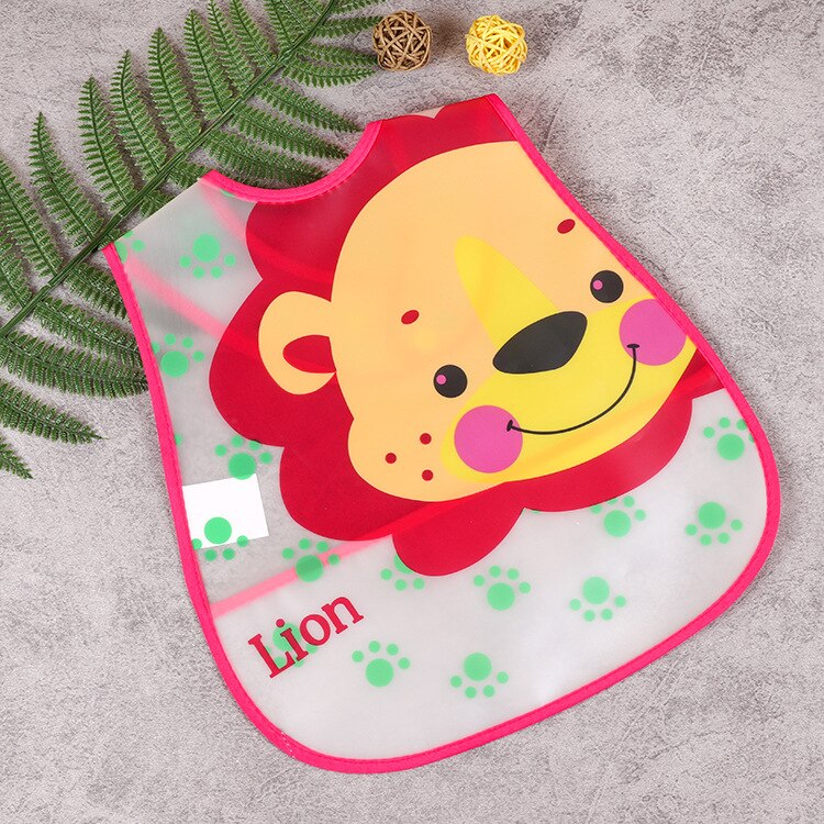 Baberos de plástico ajustables para bebé, Baberos para comer a prueba de agua, paño de alimentación de dibujos animados para bebé, delantal para niño, ropa para eructar, Baberos para niña y niño: D