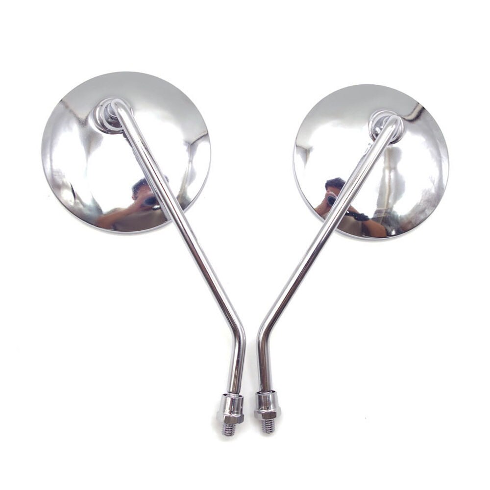 Uniwersalny 8 10mm motocyklowe lusterka wsteczne skuter chrom zaokrąglona strona lustro dla Honda Zoomer X110 aprilia sr 50 SPORTCITY sześcian