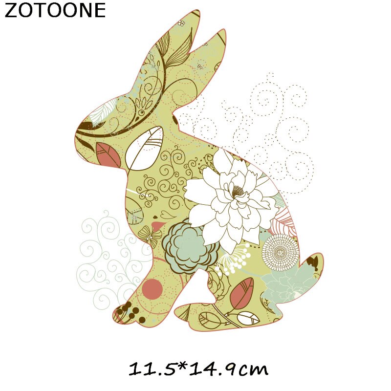 Zotoone Gelukkig Paashaas Eieren Iron On Transfer Patches Voor Kleding Een-Niveau Wasbare Diy Decoratie Print Door huishoudelijke C
