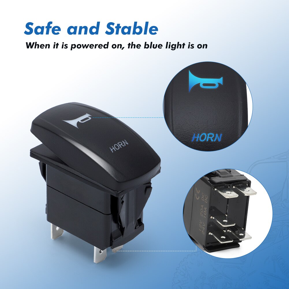 Loud Horn Kit Rocker Switch For Polaris RZR XP 900 1000 Ranger for Can-Am Maverick X3 Universal for ATV UTV