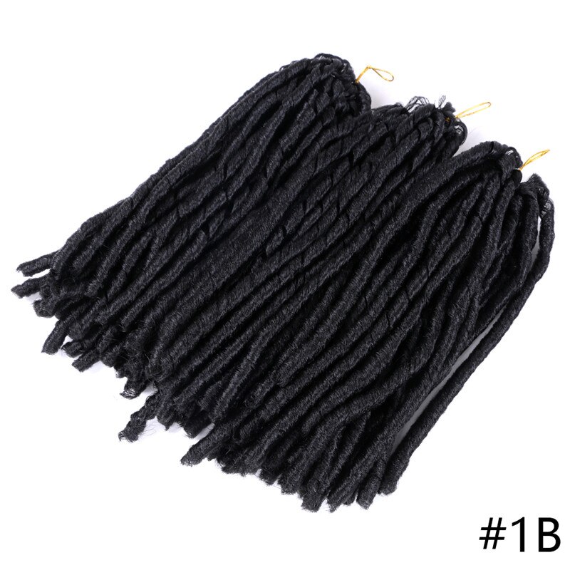ZYR miękki Locs dredy syntetyczne przedłużanie włosów 14 cali 70g Ombre afro szydełkowe warkocze wysokotemperaturowe włókno: 1B