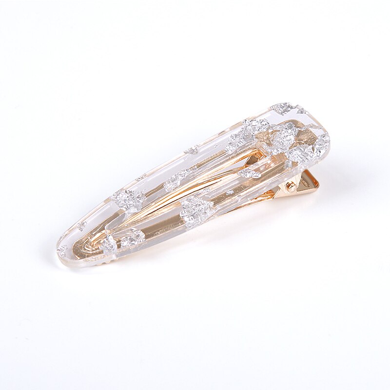 Woman's Crystal Hair Rectangular Hairpin Acrylic Pin Metal Alloy Hairband Moon Circle Hairpin Girl Holder Accessories: 16