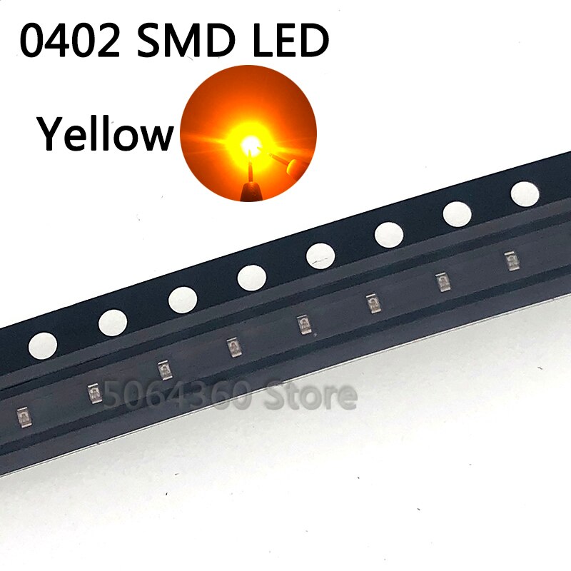 100 Pcs 0402 Smd Led Light Emitting Diode Geel Lamp Chip Licht Kralen Geel Micro Smt Led Chip Voor Diy
