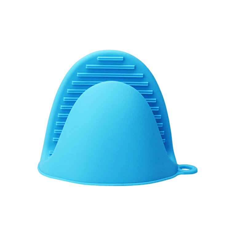 TTLIFE Silicone Kitchen Organizer Insulated Heat Pot Clips Microwave Oven Gloves Plate Clip Anti-scald Thicken Kitchen Glove: Blue