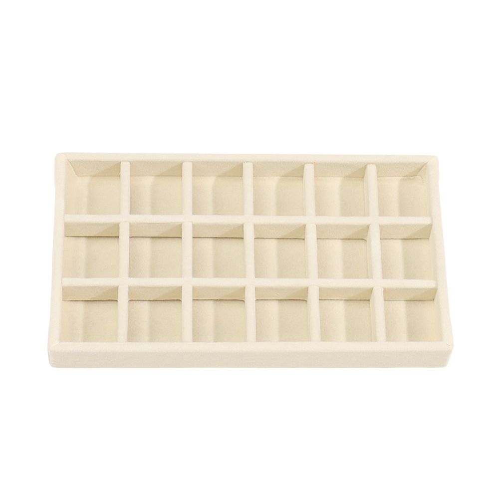 Stackable Velvet Jewelry Storage Box Velvet Necklace Display Tray Bracelet Earring Organizers Ring Bracelet Necklace: WHITE