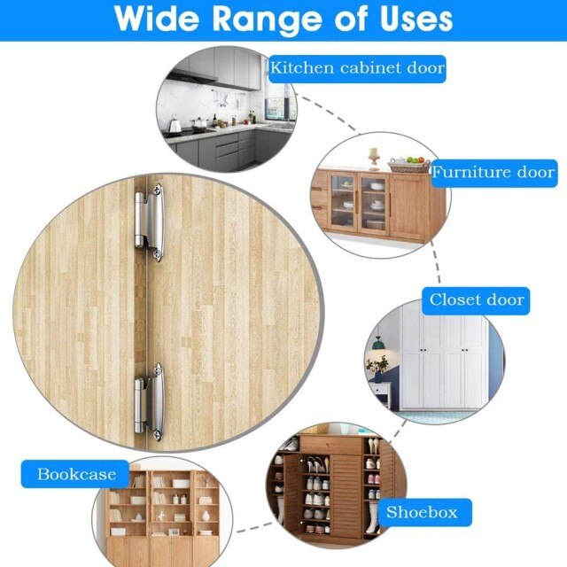 10pcs Self Closing Overlay Flush Cabinet Hinge Heavy Duty Door Cupboard Hinges For Home Decoration Accessories