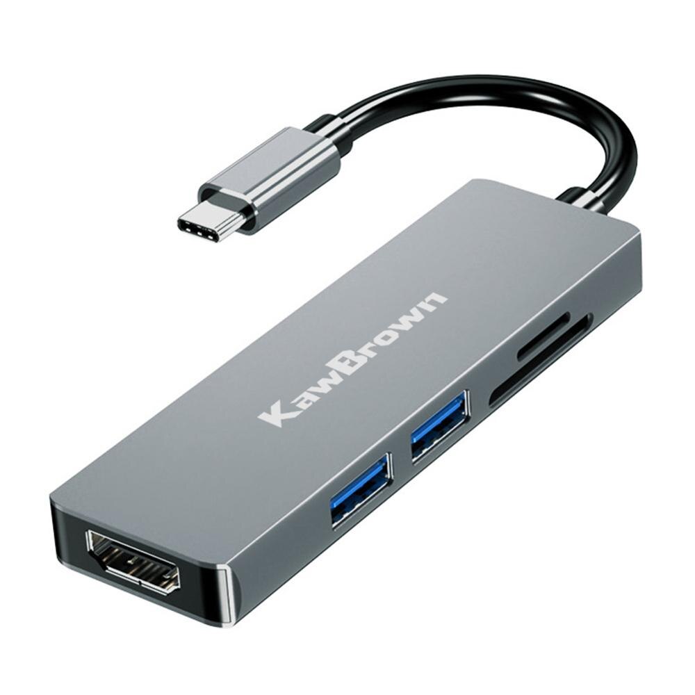 Kawbrown Usb C Hub Type-C Naar Hdmi USB-C Naar Usb 3.0 Connector Tf/Sd Adapter Voor mac Book Pro Laptop Dock Station Accessoires: Default Title