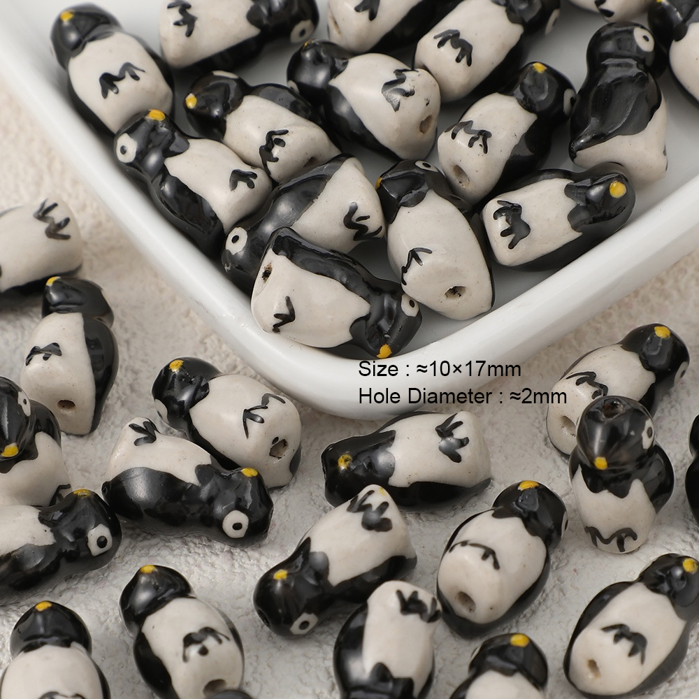 Meibeads 5 Stks/partij Keramische Dieren Kralen Multi Color Losse Spacer Kralen Voor Sieraden Maken Diy Armband Ketting Accessoires: Clear