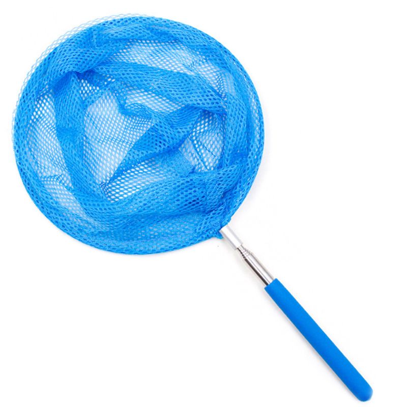 1Pc Kids Anti Slip Grip Perfect Telescopische Vlinder Netto Uitschuifbare Voor Catching Bugs Insect Kleurrijke Vissen Speelgoed: Blauw