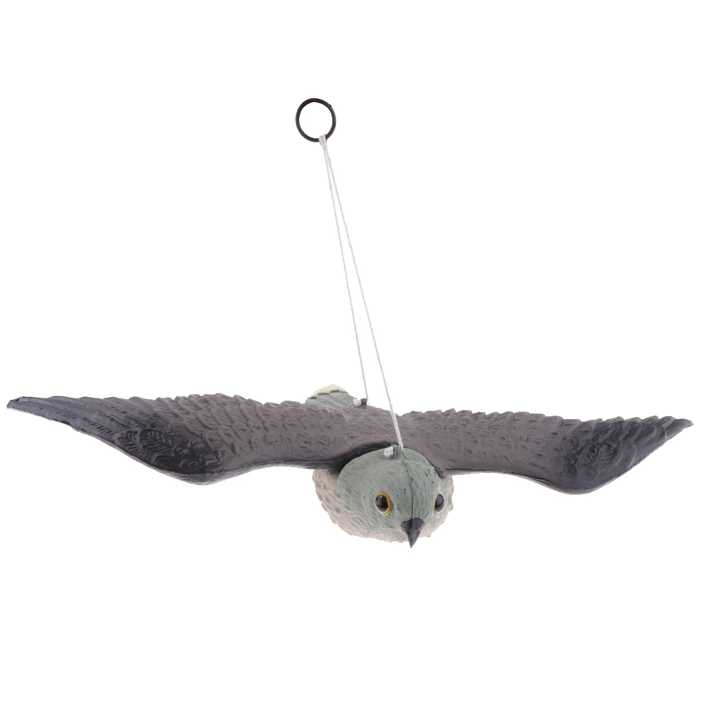 Épouvantail réaliste suspendu avec des ailes pour oiseaux, souris, écureuils, lapins