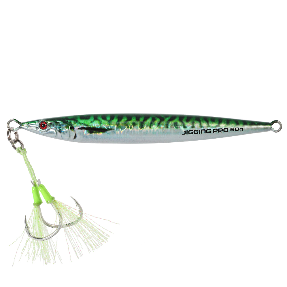 JIGGING PRO 60g 80g 100g Slow Jigging Lure Horizontal Fall Metal Jig Fishing Lure Saltwater Fishing Tackle