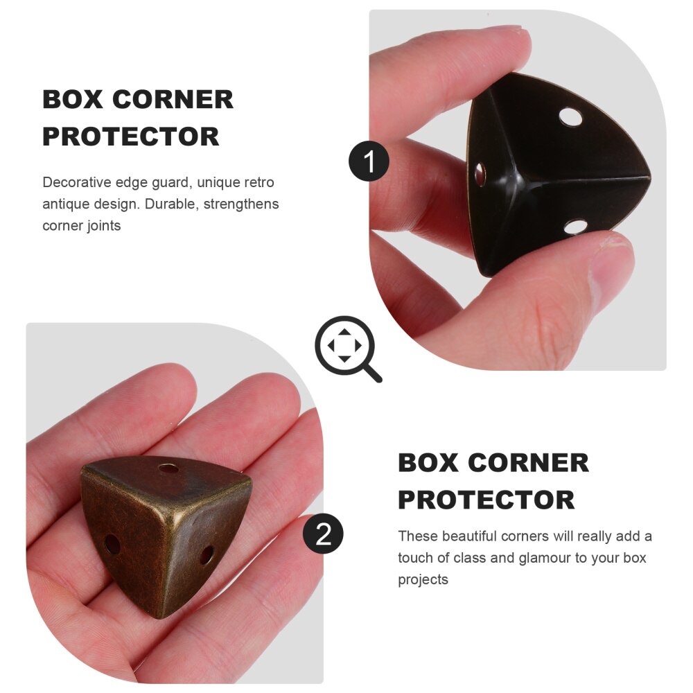 12 Pcs Wooden Box Corner Triangle Guard Antique Jewelry Case Edge Safety Guard