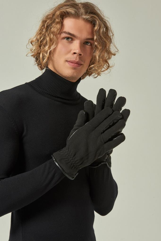 11064 Gepolariseerde Zwart Lederen Handschoenen