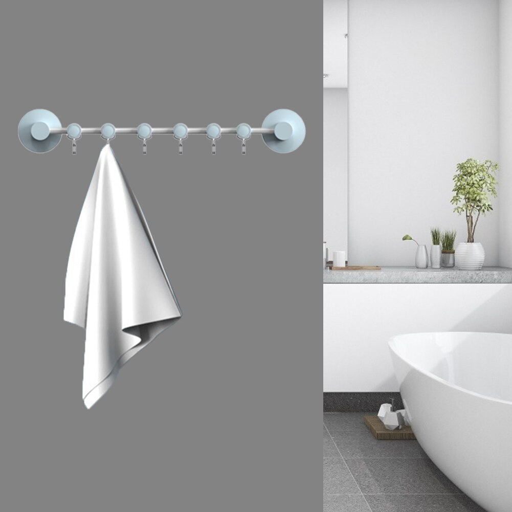 6 Row Clothes Towel Drying Rack Retractable Foldable Balcony Outdoor Safety Folding Wall Mounted Bathroom Hanger