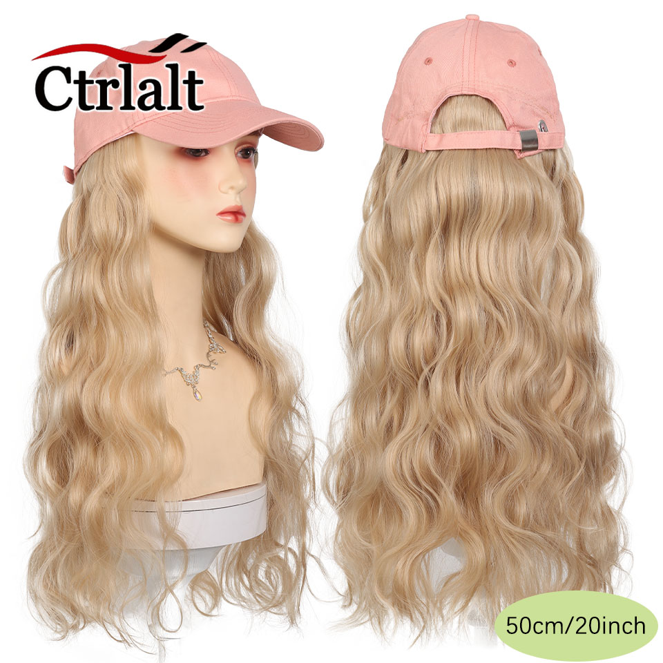 Casquette de Baseball longue et droite, perruque synthétique avec Extensions de cheveux pour femmes, chapeau réglable avec perruque attachée, postiche longue: #33