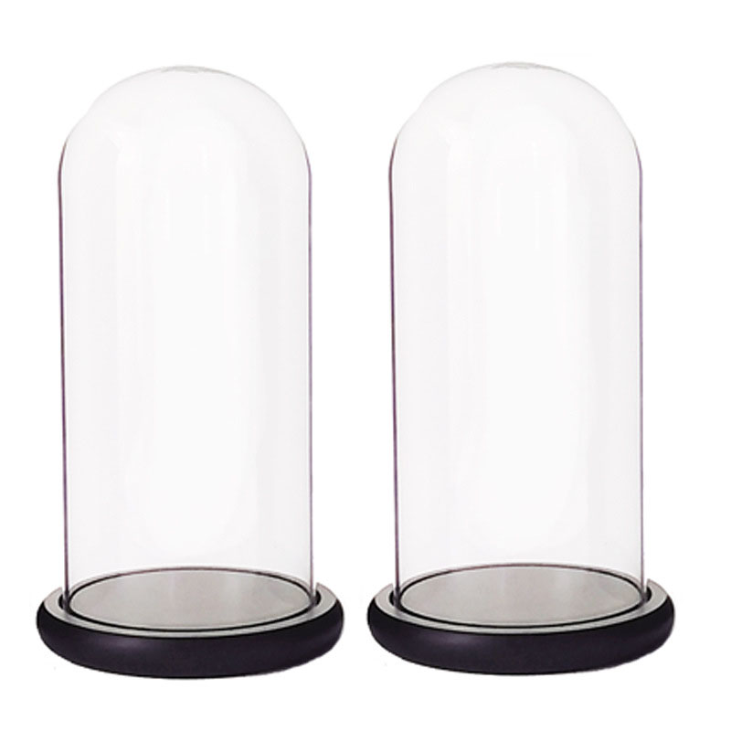 Campana vidrio sombra cúpula campana tarro flores tapa con Base de madera decoración del hogar cubierta para florero adorno de almacenamiento