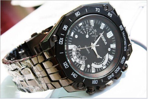 Sort ur herre masculino relojes pænt mandearmbåndsur angive tid kvarts skive rustfrit stål bånd erkek saat
