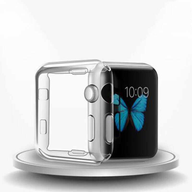 Transparent Apple Watch Case Full Soft Clear TPU Screen Protector Case for IWatch 38MM/44MM Watch Cases