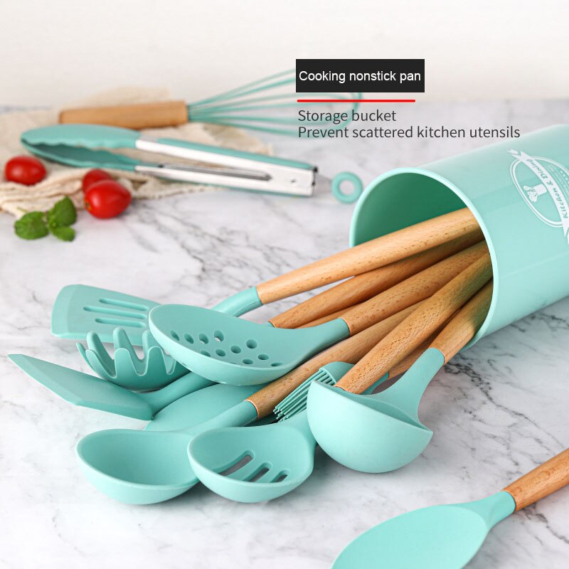 Geetest Cooking Tools Set Kitchen Utensils Set Kitchenware Silicone Non-stick Spatula Spoon Cooking Tool