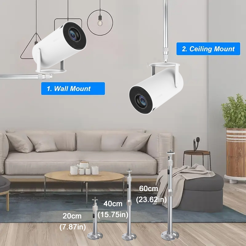 Uniwersalny statyw sufitowy robić projektora z otworem na śrubę 1/4, wysuwany uchwyt ścienny o 360 stopni, odpowiedni robić HY300, HY320mini, HY260 zawodowiec+