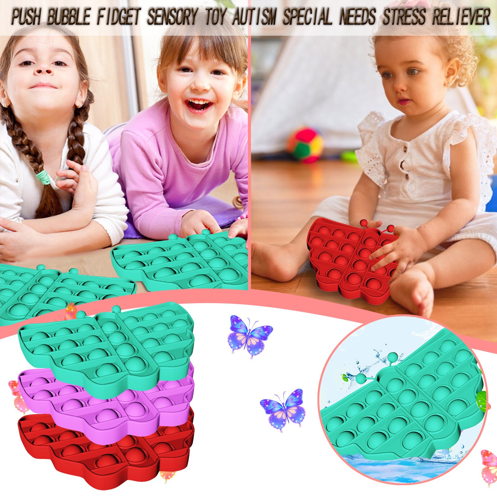 1PCS Push Blase Zappeln Sensorischen Spielzeug Autismus Spezielle Bedürfnisse Stressabbau Autismus Spezielle Bedürfnisse Stressabbau Anti-Stress-Spielzeug