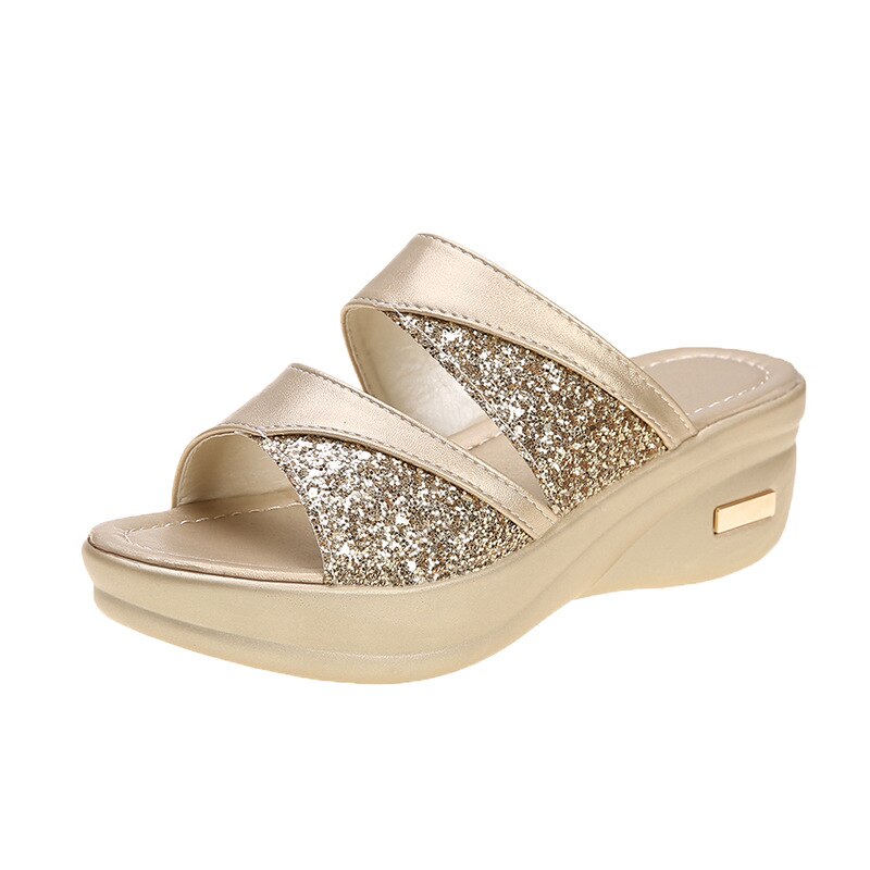 Dam Sandaler Chunky Design Hållbart Material Ergonomiska Fotbäddar