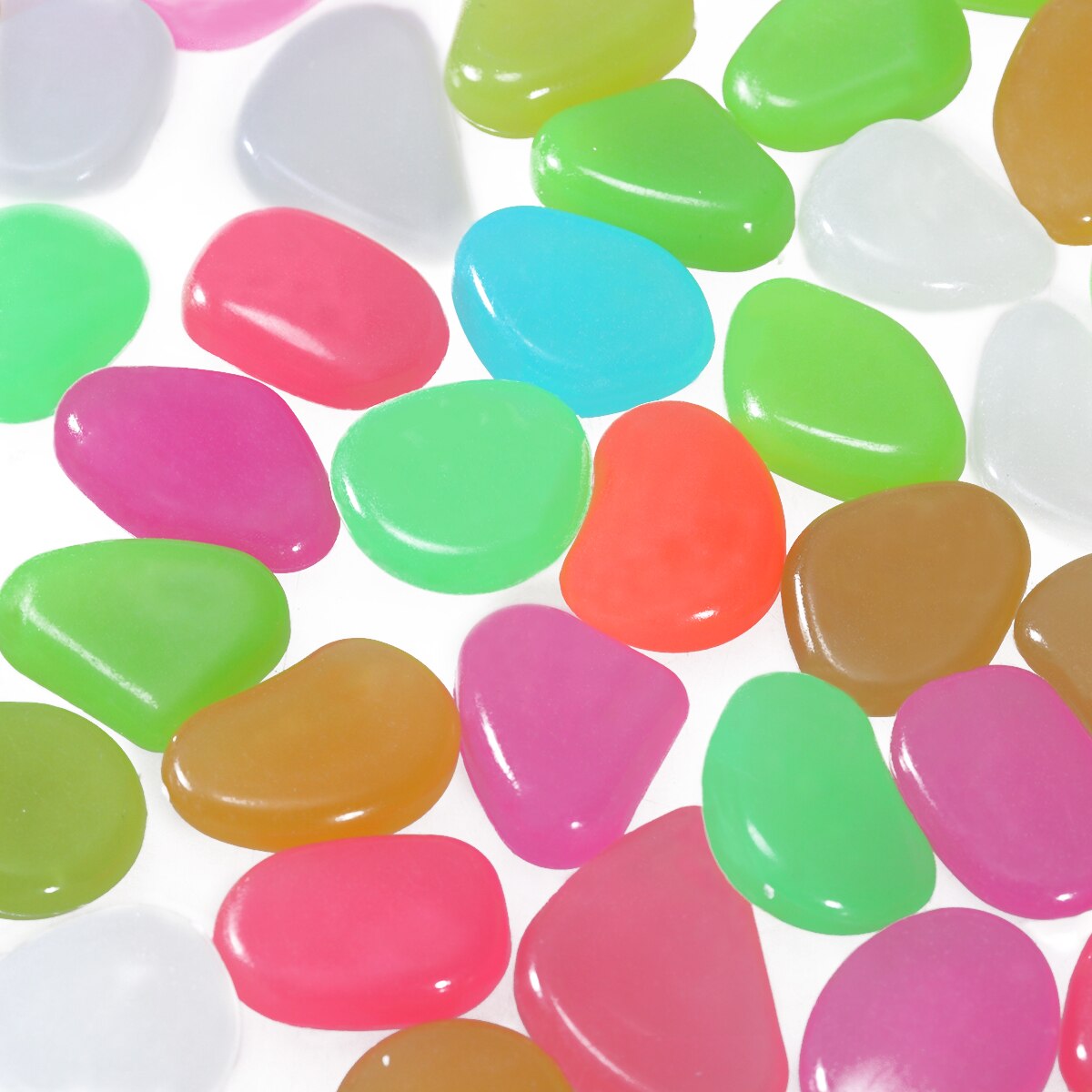 100 stuks lichtgevende keien, kiezelstenen, gloeiend in het donker voor aquarium, aquarium, grinddecoraties voor de tuin