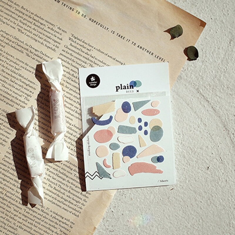 Suatelier etiqueta de marcação simples adesivos coreia scrapbooking material tira restos de papel diário lixo decorativo diy artesanato