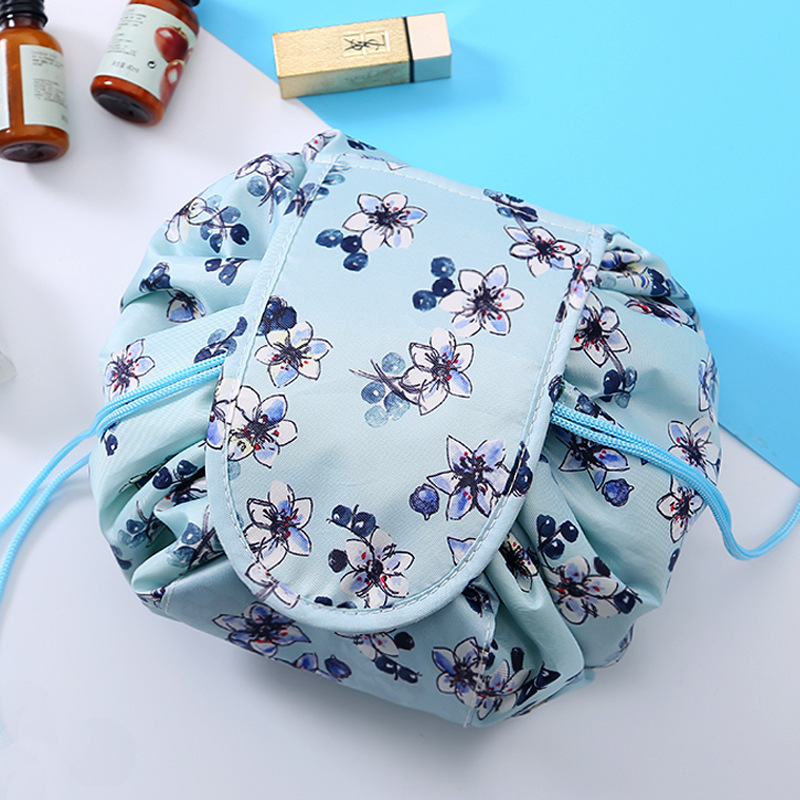 Women Drawstring Cosmetic Bag Travel Storage Makeup Bag Organizer Female Make Up Pouch Portable Waterproof Toiletry Beauty Case: plum