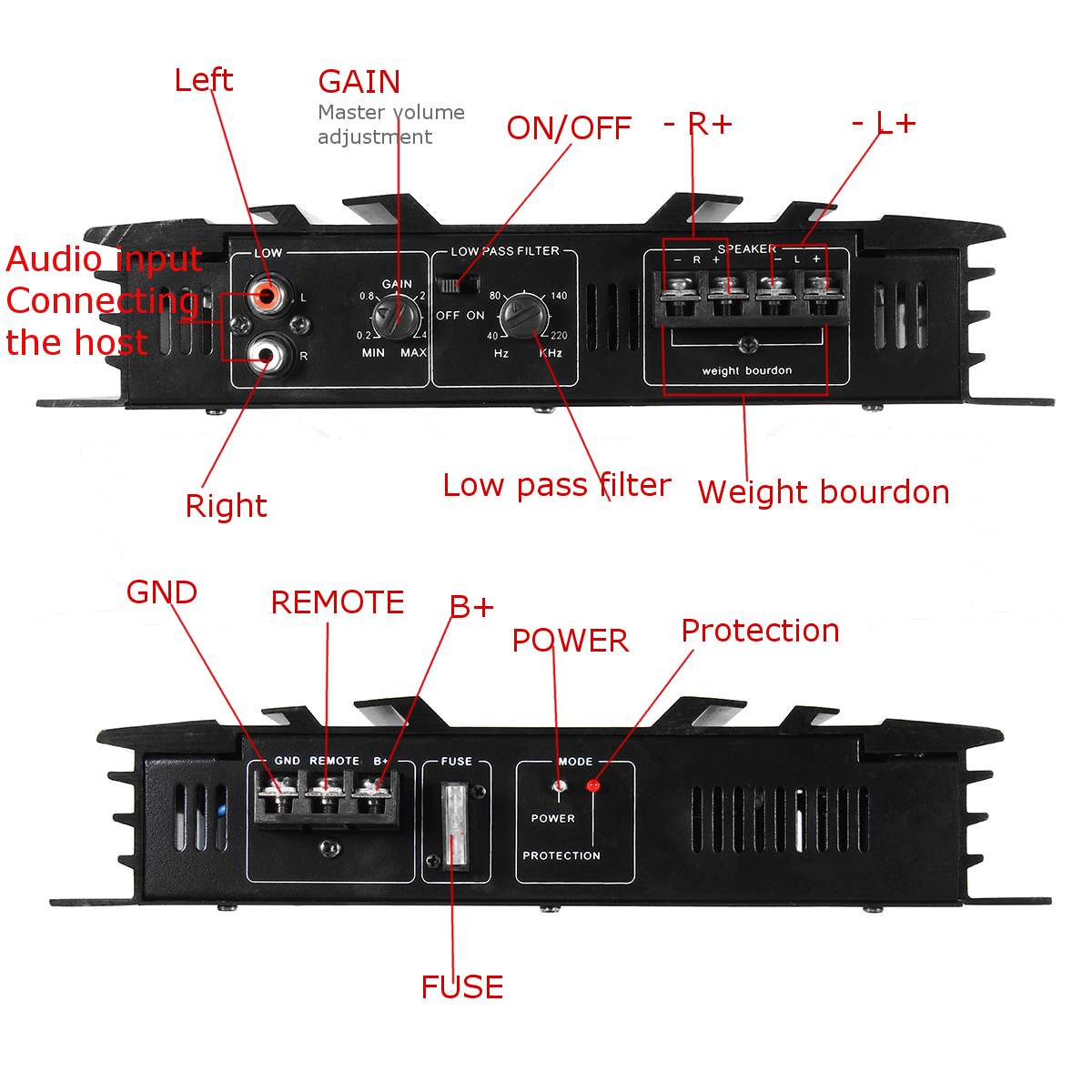 3800W 2 Kanaals Krachtige Auto Audio Versterker 12V DC Auto Subwoofer Versterker Audio Sound Systeem Super Bass Versterker professionele