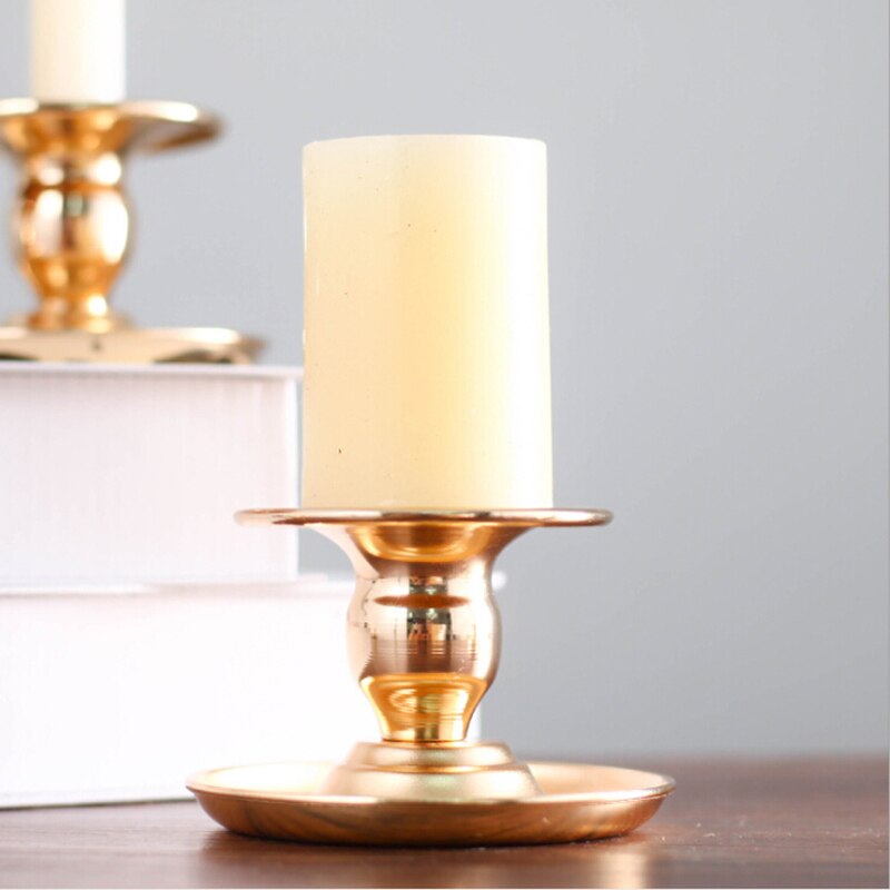 Ijzeren vergulde kaarsenstandaard voor elektronische kaarsen, kaarsenstandaard voor bruiloften, feesten en huisdecoratie