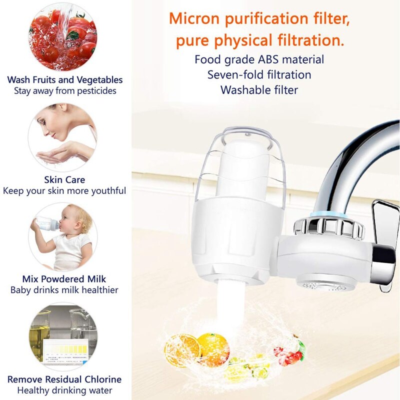 Kraan Water Filter, Water Filter Systeem Met Actieve Kool, Adsorberen Schadelijke Zware Metalen En Sedimenten, past Meest Standaard Fauce