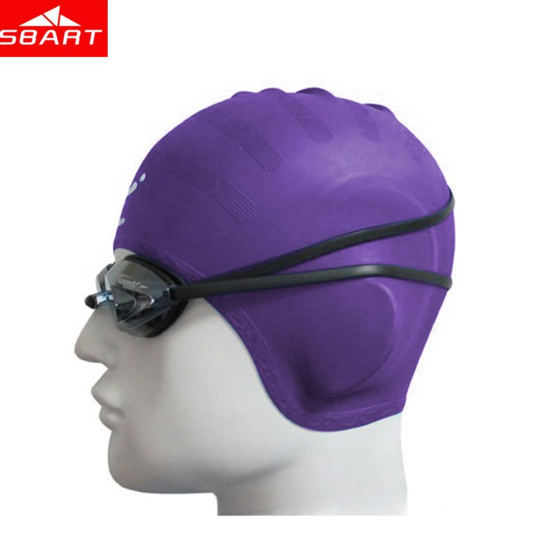 Sbart Silicone Swimming Cap - Unisex, Waterproof, Ear Protection for Long Hair, Diving