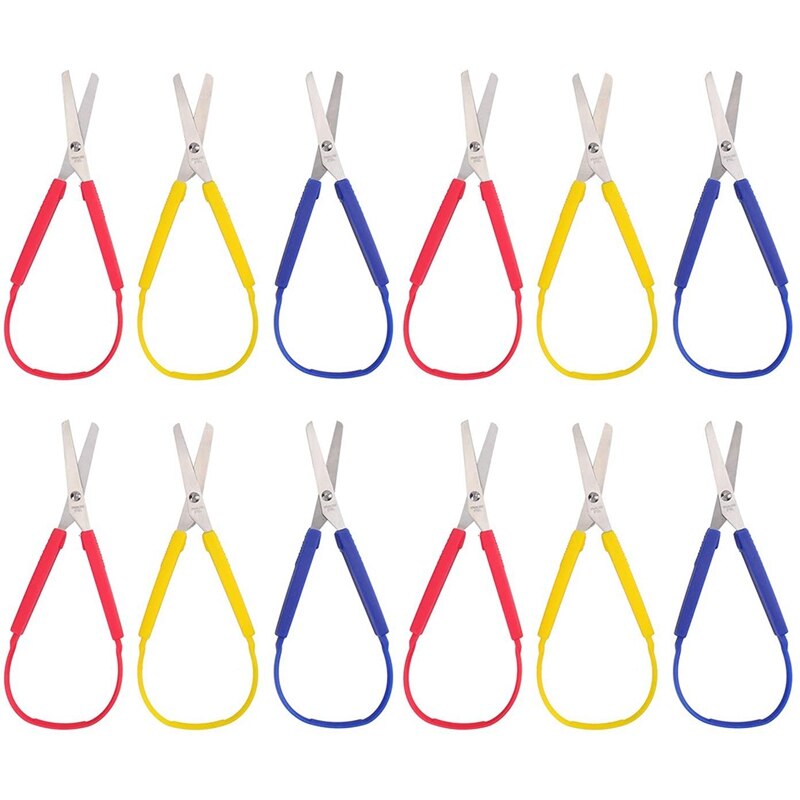 Support Scissors 12 Pack 8 Inch Colorful Loop Scissors, Easy-Open S... – Grandado