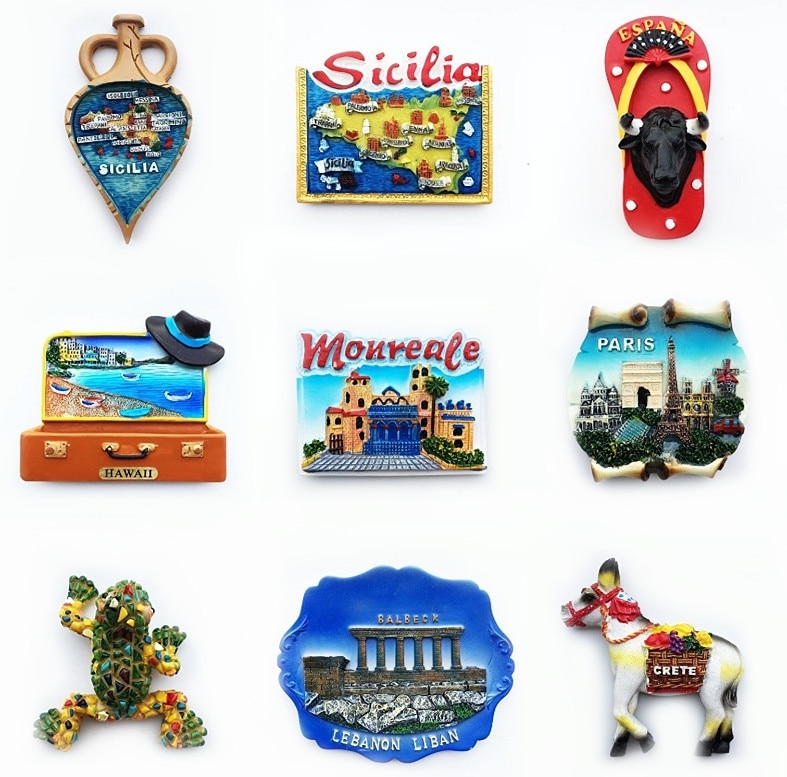 World Tourism Fridge Magnets Souvenir Spain Italy USA France Malta Jamaica Refrigerator Magnets Home Decor Ideas